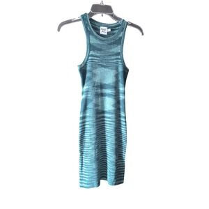 Princess Polly Knit Bodycon Dress‎ Sleeveless Striped Casual Blue Size 4